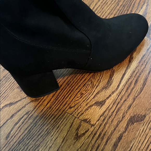 Sam Edelman Black Faux Suede Over-the-Knee Boots - 2 1/2” heel - Picture 4 of 6